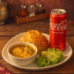 แกงส้มใต้ปลากระพง+ไข่เจียวร้อน ๆ กับโค้กซ่า ๆ