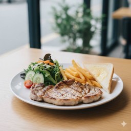 สเต๊กหมู สูตรต้นตำรับ สี่แยกปากหวาน