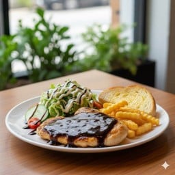 สเต๊กไก่พริกไทยดำ