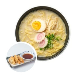 Set 3  ราเมนซุปกระดูกหมู + เกี๊ยวซ่า 3  ชิ้น