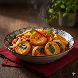 เต้าหู้ไข่ผัดพริกเผาเป็นกับข้าว