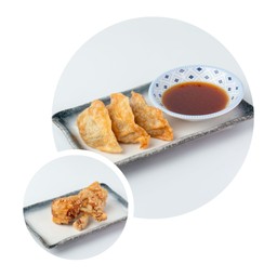 Set H เกี๊ยวซ่าทอด 3 ชิ้น+ไก่ทอดสไตล์ญี่ปุ่น 2 ชิ้นไก่ทอดสไตล์ญี่ปุ่น 2 ชิ้น