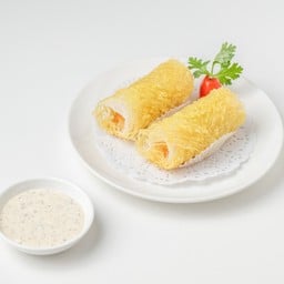 ปอเปี๊ยะทอดไส้กุ้งและเห็ดทรัฟเฟิล