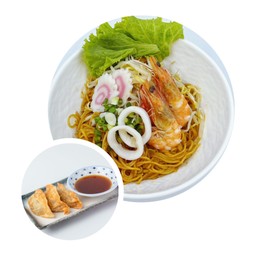 Set7 ราเมนต้มยำแห้ง+เกี๊ยวซ่าทอด 3 ชิ้น