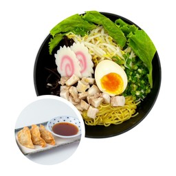 Set 5 ราเมนทงคัตสึพิเศษ(แห้ง)+เกี๊ยวซ่า 3 ชิ้น