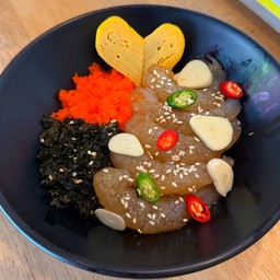 ข้าวหน้ากุ้งดองโชยุ+ไข่หวาน