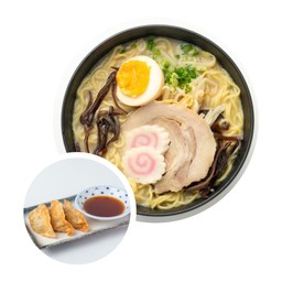 Set 4   ราเมนทังคัตสึพิเศษ + เกี๊ยวซ่า 3  ชิ้น