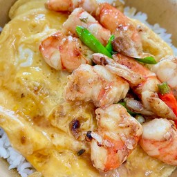 ไข่ข้นกุ้งผัดพริกขี้หนู