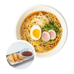 Set 1   ราเมนซอสถั่วเหลือง + เกี๊ยวซ่า 3  ชิ้น