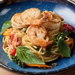 สปาเก็ตตี้ผัดขี้เมากุ้ง