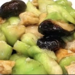 ผัดบวบเจราดข้าว