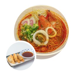 Set 6 ราเมนต้มยำ+เกี๊ยวซ่าทอด 3 ชิ้น