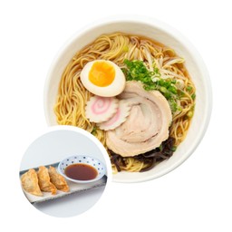 Set 2  ราเมนซอสถั่วเหลืองพิเศษ + เกี๊ยวซ่า 3  ชิ้น