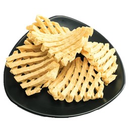 เต้าหู้วาฟเฟิลกรอบ3ชิ้น 兰花串3个 Fried tofu skewers3pcs