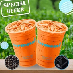 ชาไทยไข่มุก + เฉาก๊วย(L) ซื้อ 2 แก้ว ปกติราคา 200฿ ลดเหลือ 99฿