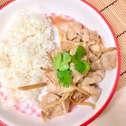 ข้าวหมูผัดขิง