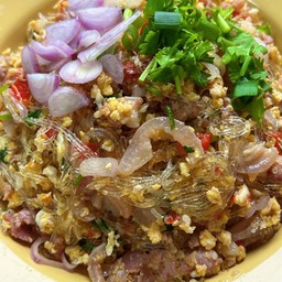 คั่วจิ้นส้มใส่ไข่ใส่วุ้นเส้น