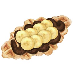 วาฟเฟิลช็อกโกแลตกล้วย