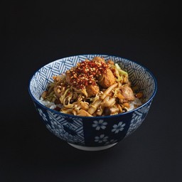 ข้าวหน้าไก่เจผัดหมาล่า