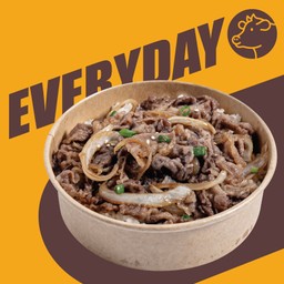 ข้าวหน้าเนื้อติดมันผัดซอสยากินิกุ