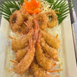 กุ้งซุปแป้งทอด+หอมทอด