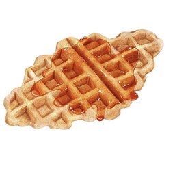 วาฟเฟิลราดน้ำผึ้ง