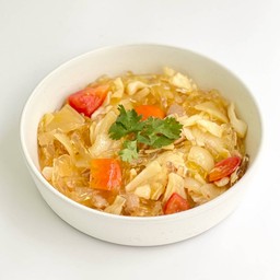 ผัดเส้นแก้ว 3 สี ไม่มีเนื้อสัตว์ ไร้น้ำมัน ( VEGGIE )