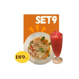 ยำวุ้นเส้นไก่สับ+แตงโมสมูทตี้ Chicke Glass Noodle Salad+ Watermelon Smoothie