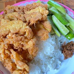 ข้าวไข่เจียวกรอบ+น้ำพริกปลาร้าบอง