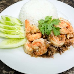 ข้าวกุ้งกระเทียม
