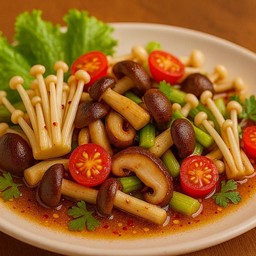 Vegetarian mixed mushrooms salad
