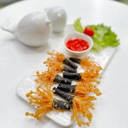 เห็ดเข็มทองห่อสาหร่ายทอด