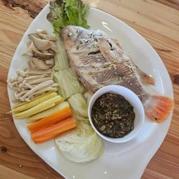ปลาทับทิมนึ่งแจ่ว รอ 30 นาที