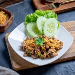 เนื้อกระเทียม (กับข้าว)