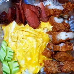 ข้าวไข่ข้นกุนเชียง+สันนอกทอด