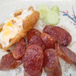 ข้าว+ กุนเชียงทอด+ไข่ตามใจ