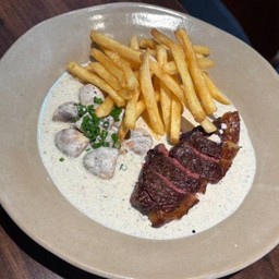 สเต็กเนื้อดรายเอจ ซอสครีม