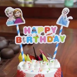 ป้ายปักเค้ก HBD รูปเจ้าหญิงเอลซ่า ขนาดใหญ่