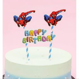 ป้ายปักเค้ก HBD รูปสไปเดอร์แมน ขนาดใหญ่