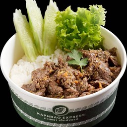 ข้าวราดเนื้อออสเตรเลียกระเทียมพริกไทย