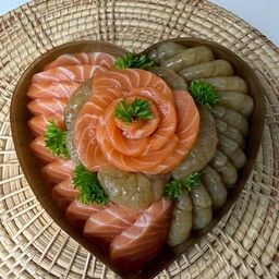 เค้กกุ้งดอง ผสม แซลมอน