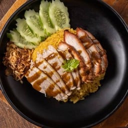 ข้าวหมกหมูอบ+เป็ด / Roasted Pork & Duck Biryani ( Line Man )
