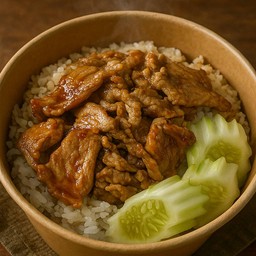 ข้าวหมูทอดกระเทียม