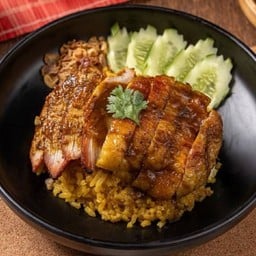 ข้าวหมกหมูอบ+ไก่อบ / Roasted Pork & Chicken Biryani ( Line Man )