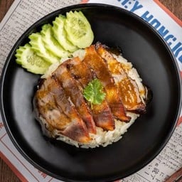 ข้าวมันหมูอบ Roasted Pork With Rice ( Line Man )