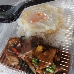 กระเพรา+ไข่ดาว+โค๊ก