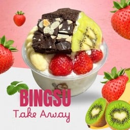 Bingsu L สตอเบอรี่สด  กล้วยหอม บราวนี่ กีวี่