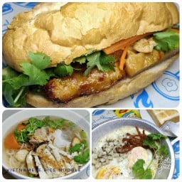 ชุดอิ่มฟู 3 เมนู บั๋นหมี่หมูย่าง ก๋วยจั๊บญวน ไข่กระทะ