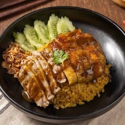 ข้าวหมกเป็ด+ไก่อบ / Roasted Chicken & Duck Biryani ( Line Man )