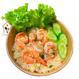 ข้าวผัดไข่+กุ้ง4-5ตัว